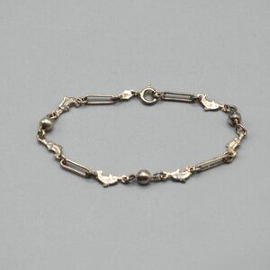 Sterling Silver Fish Dolphin Chain Bracelet 7.5" 5 Grams 925 Italy Porpoises